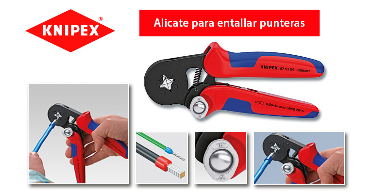 Crimpadora autoajustable para entallar punteras