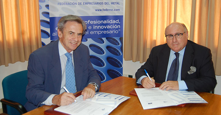 Firma del acuerdo entre IAT y Fedeme