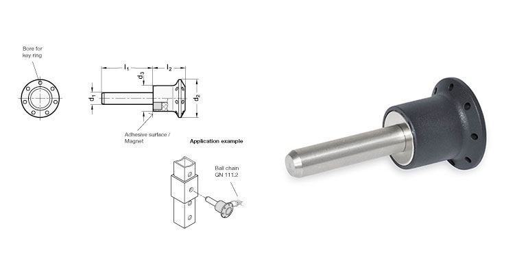 Nuevo pasador de fijación con imán GN 124.1