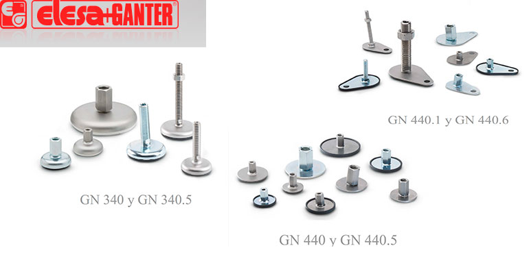 Pies de nivelación metálicos series GN 340 y GN 440