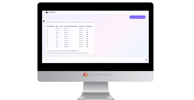 Geinfor ERP conecta la planta a la Inteligencia Artificial: un agente experto que responde consultas en tiempo real