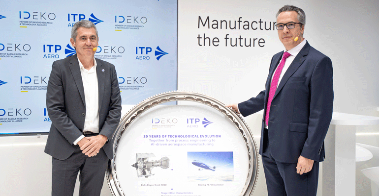 Ideko refrenda su acuerdo con ITP Aero en la BIEMH para impulsar la innovación en el sector aeroespacial