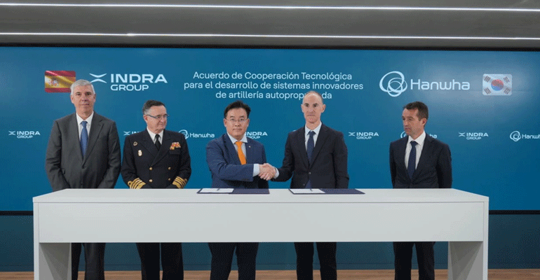 Indra Group y Hanwha Group firman un acuerdo vinculante para el desarrollo de sistemas innovadores de artillería autopropulsada